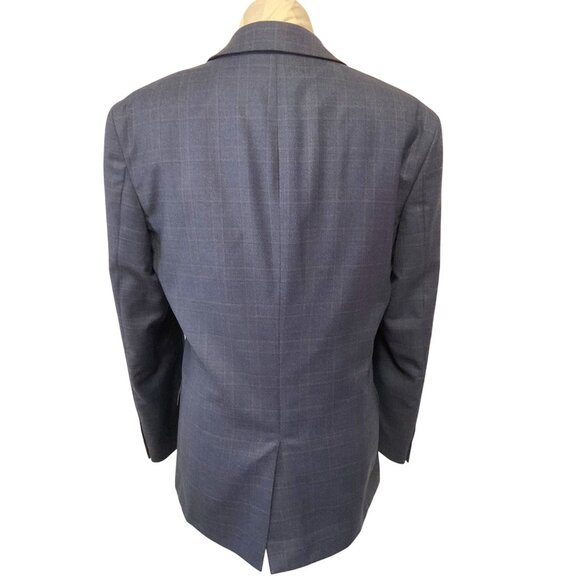 Ted Baker Navy Plaid Slim Fit Blazer Men's Size 38R - Picture 4 of 6